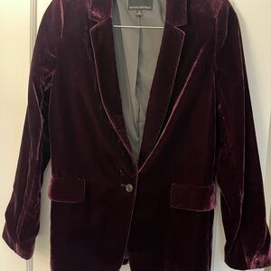 Banana Republic Velvet Blazer in Rich Maroon